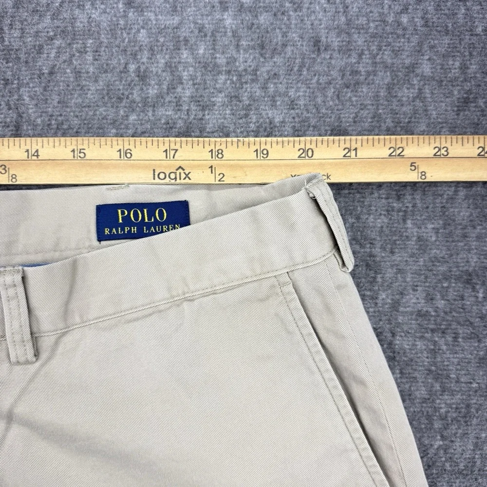 Polo Ralph Lauren Mens 42 Khaki Cotton Classic Fit 9 Chino Shorts Flat Front